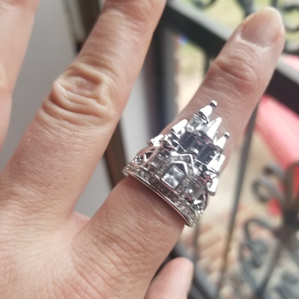 Crystal Castle Ring Size 6 - Picture 3 of 5